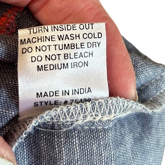 Anthropologie Uncle Frank Large Pin Stripe V Neck Embroidered Sleeveless Dress - Picture 12 of 12